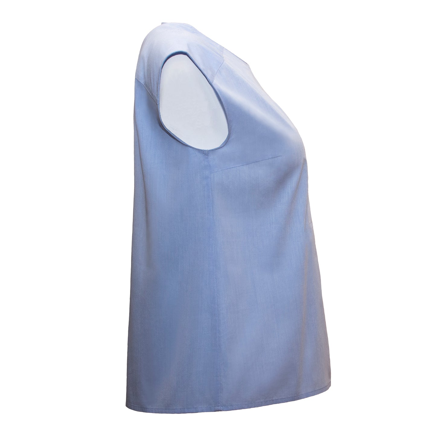 JNK HALEY Notch Bib Popover - Cool Blue Poplin