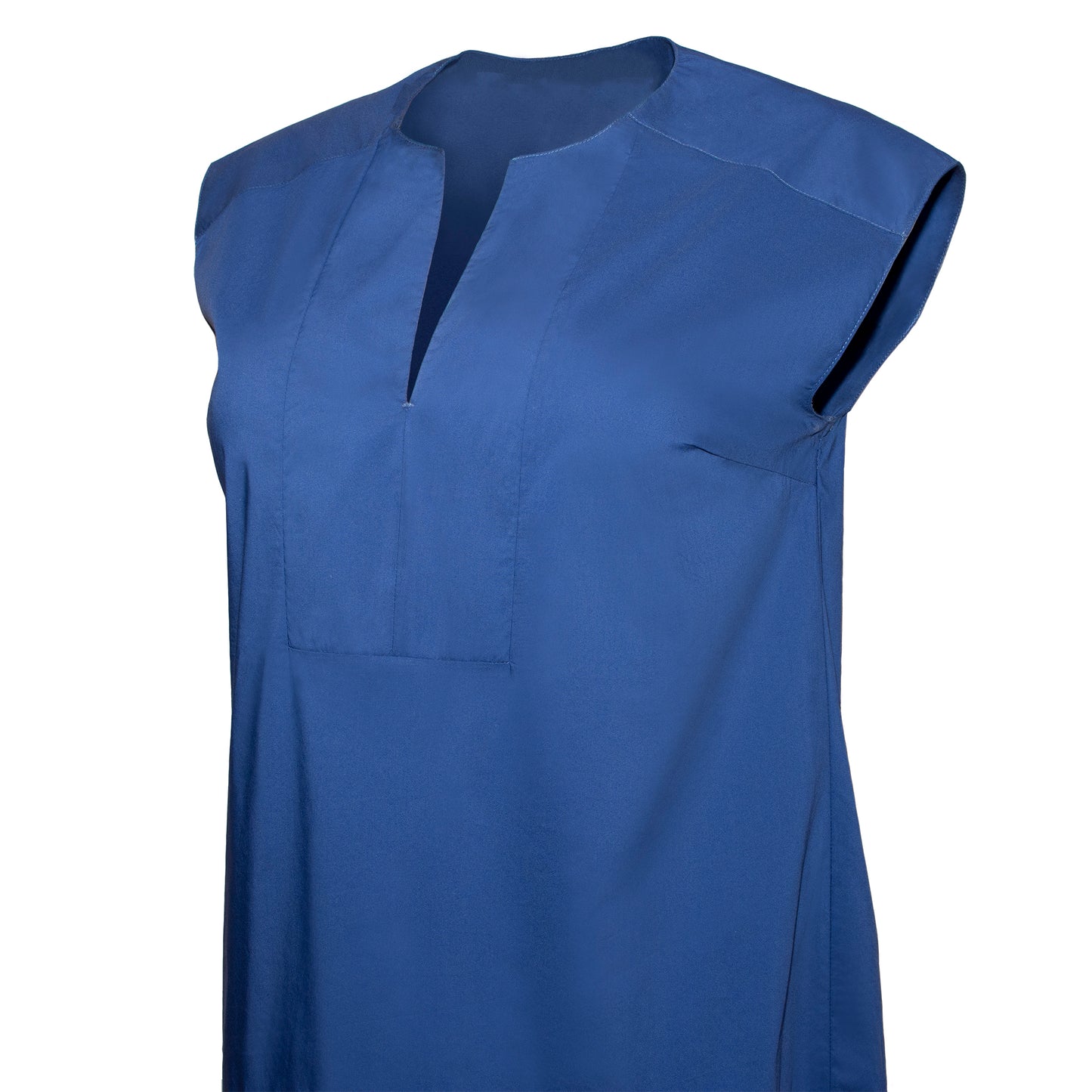 JNK HALEY Notch Bib Popover - Light Navy Poplin
