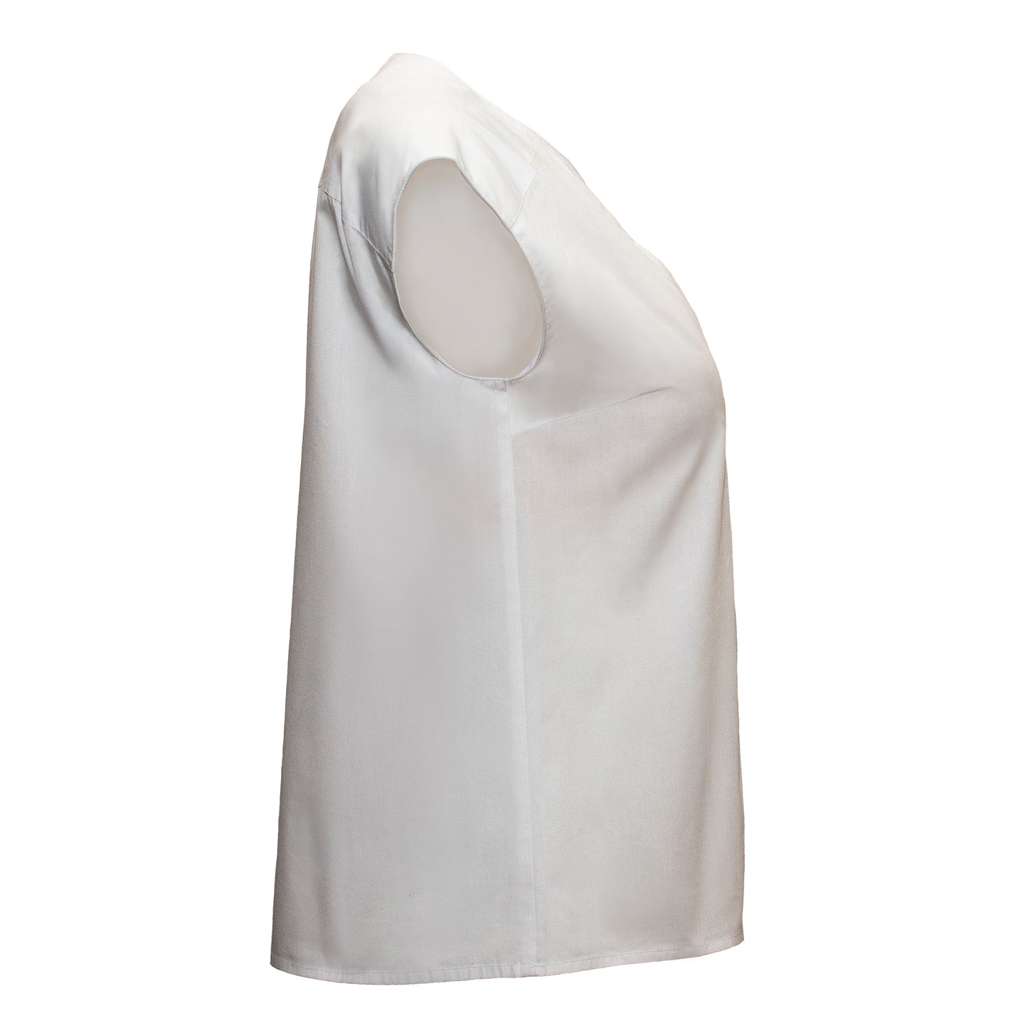 JNK HALEY Notch Bib Popover - White Poplin