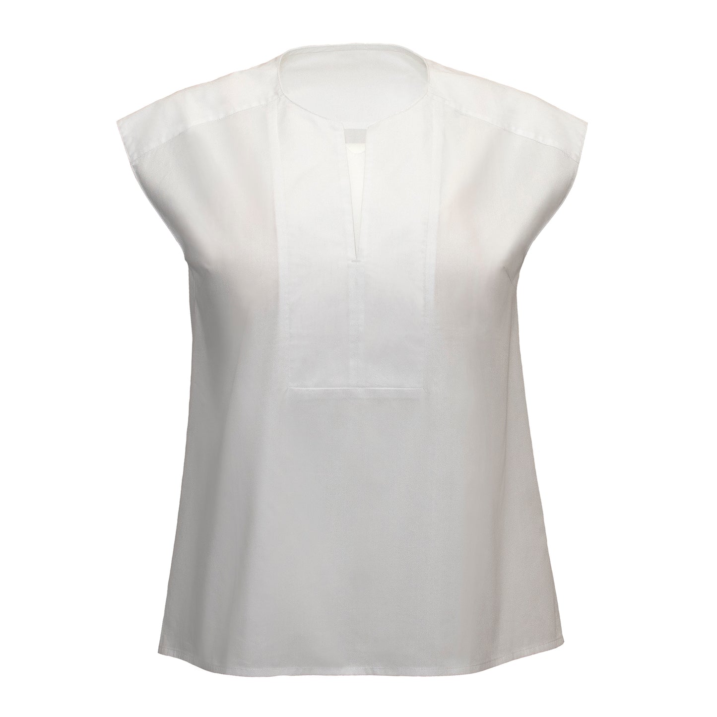 JNK HALEY Notch Bib Popover - White Poplin