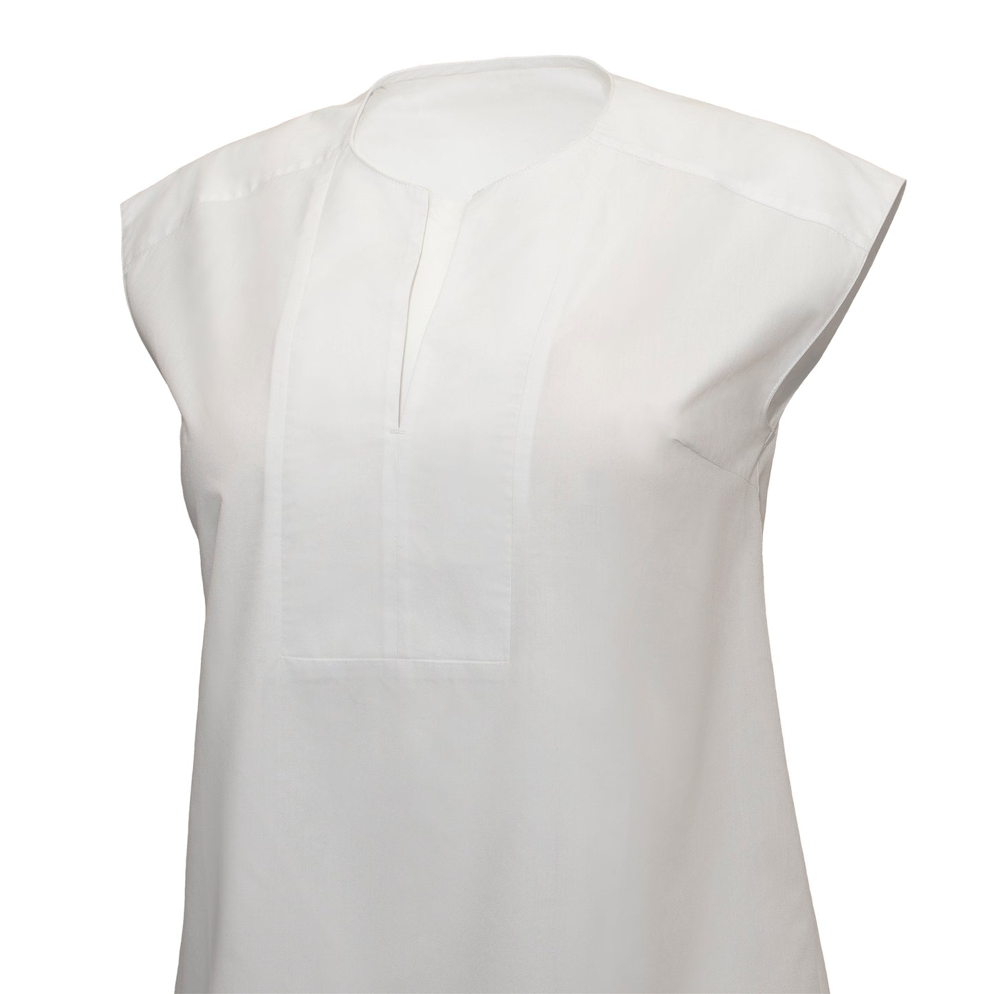 JNK HALEY Notch Bib Popover - White Poplin