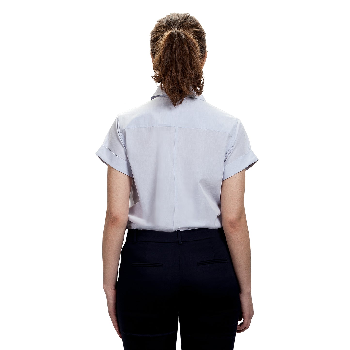 JNK DYLAN Cuffed Short Sleeve Popover - Dove Gray Poplin