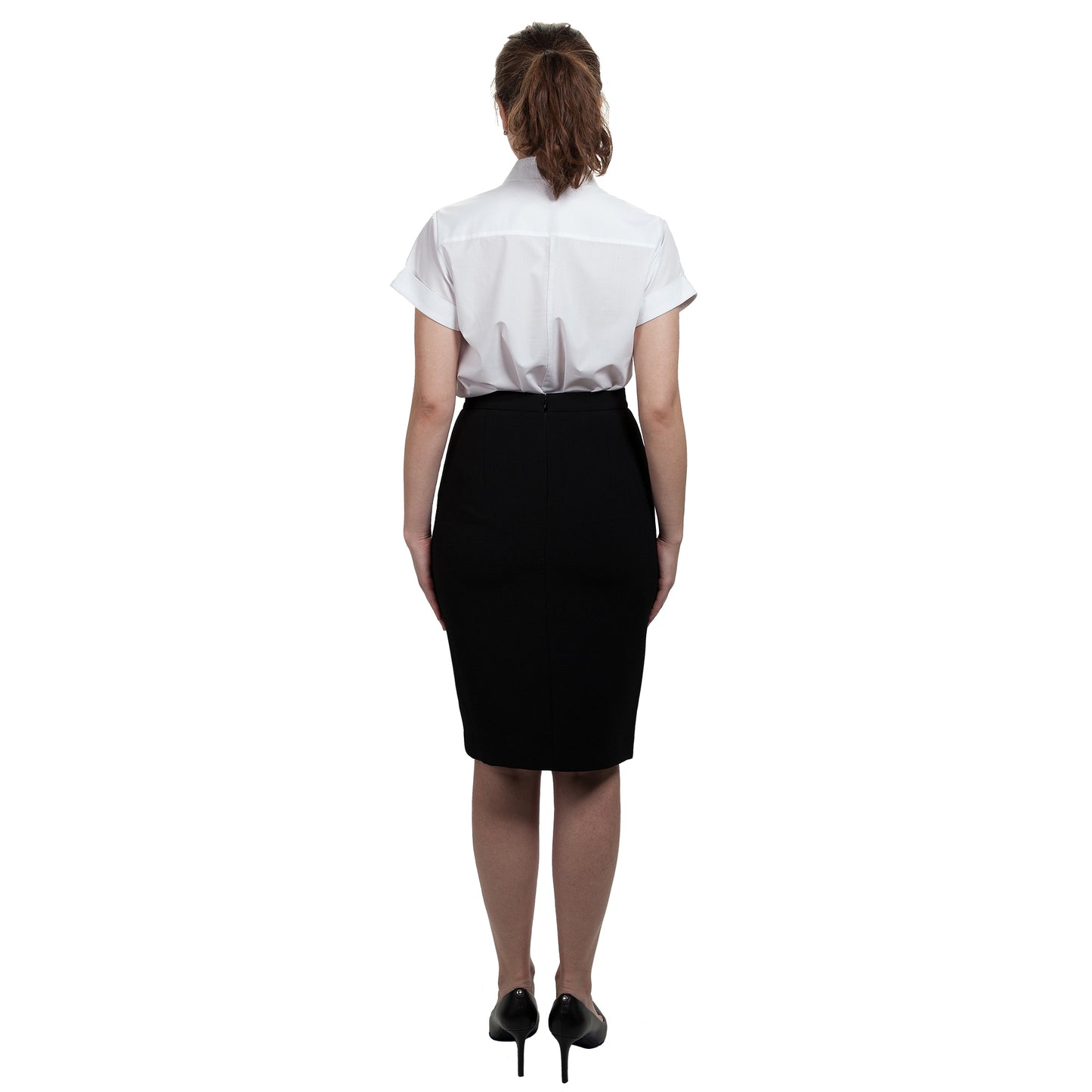 JNK DYLAN Cuffed Short Sleeve Popover - White Poplin