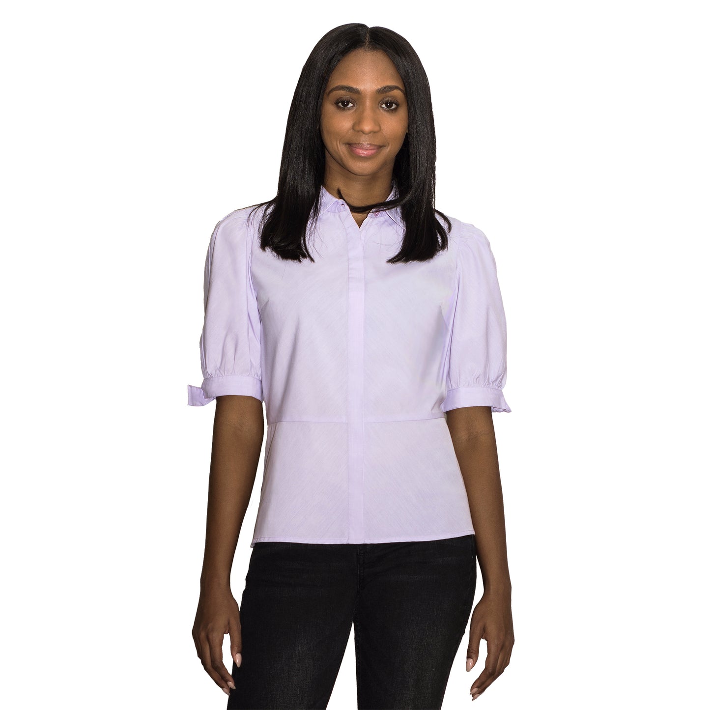 JNK CLARA Bias Peplum Top - White Poplin