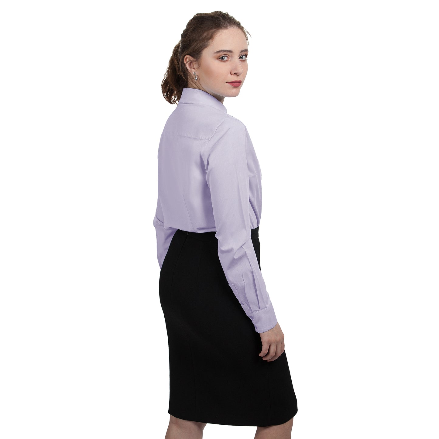 JNK SLOAN Fitted Long Sleeve Classic Shirt - Lilac Poplin