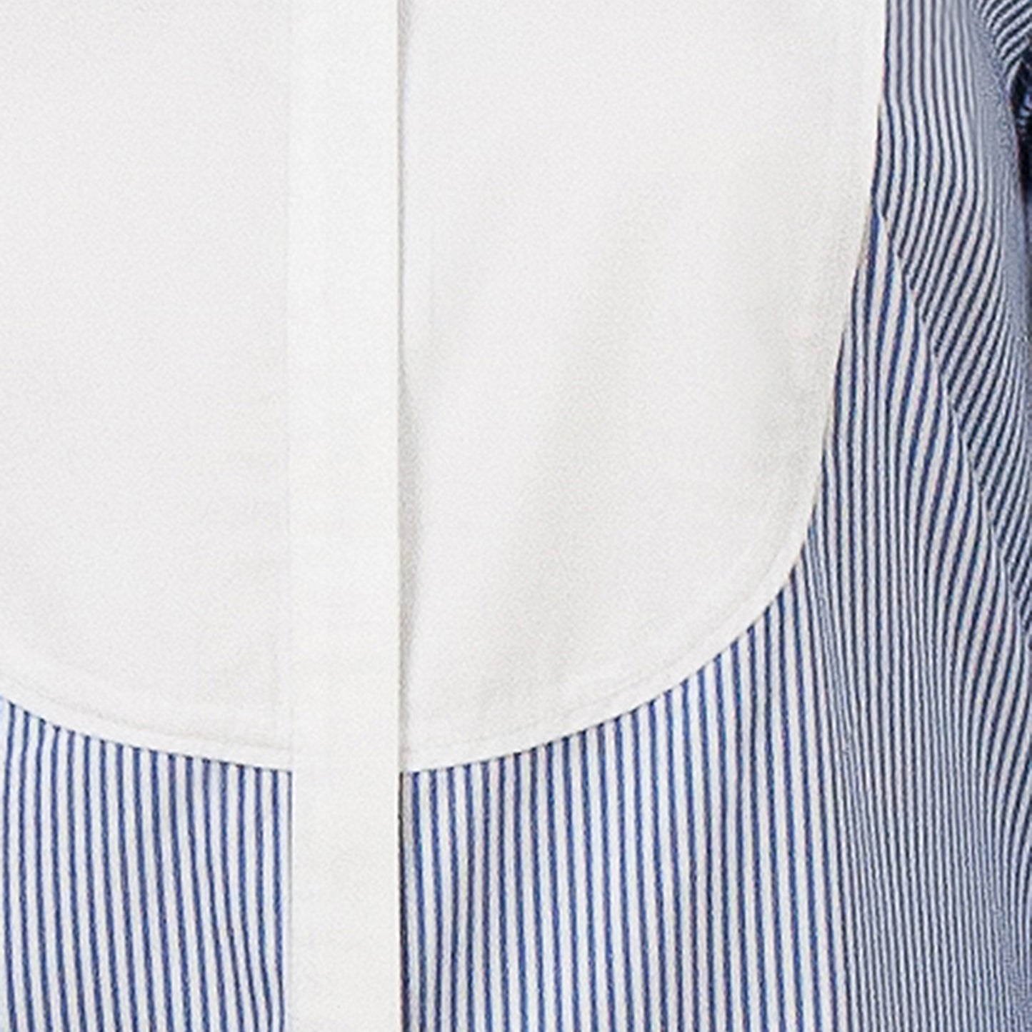 JNK BRONTE Banded Collar Tuxedo Shirt - Cobalt Stripe Poplin