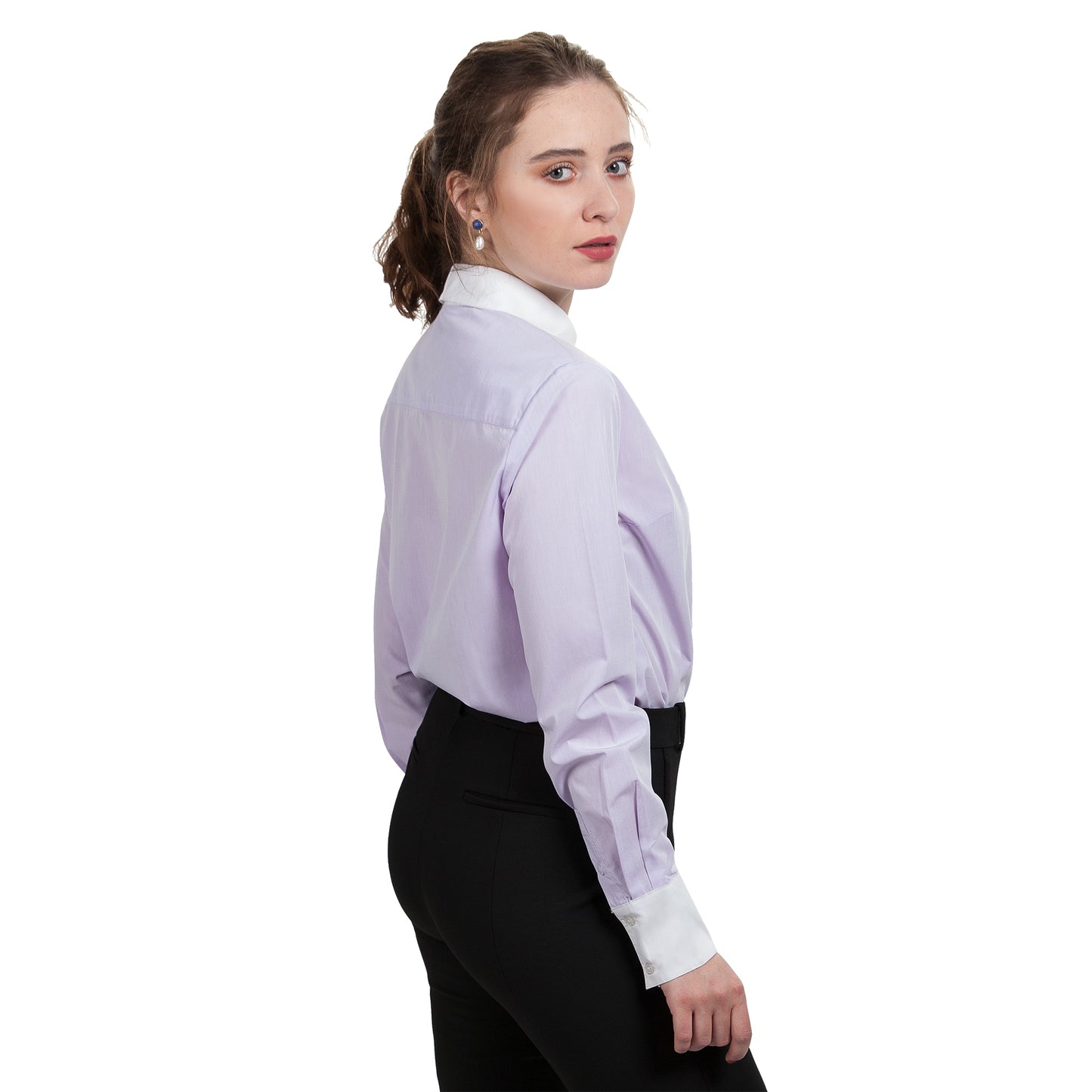 JNK BEATRICE Contrast Collar Shirt - Lilac
