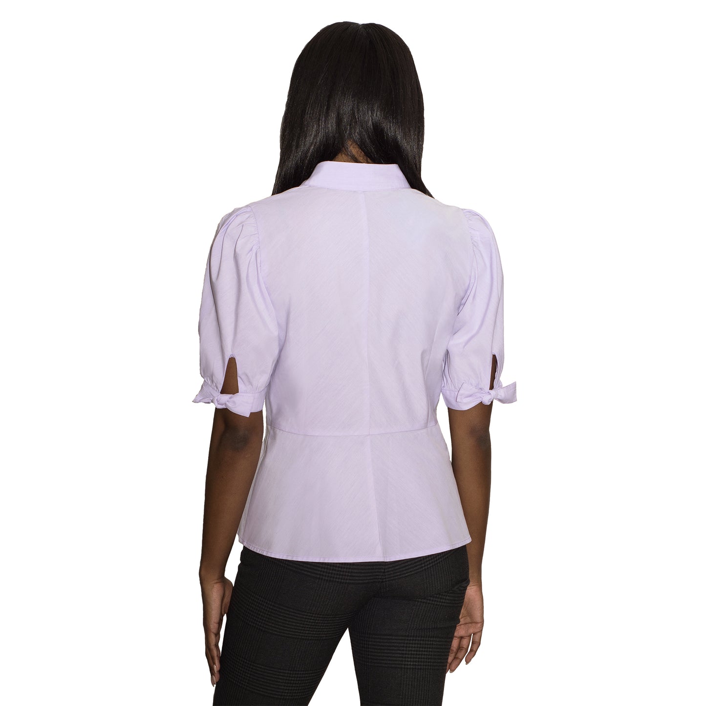 JNK  CLARA  Bias Peplum Top - Lilac Poplin